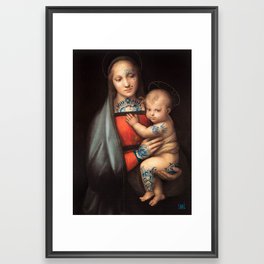 Tatted Madonna and Child Framed Art Print