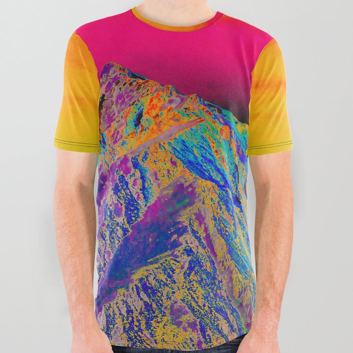 California S Sierra Mts Digital Art Green Purple All Over Graphic Tee By Alaskanmommabear