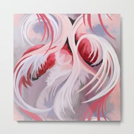 Abstract, contemporary, painting,blush, pastel pink, red, beige, grey Metal Print | Blush, Lines, Contemporary, Pastelblue, Abstract, Beige, Pattern, Feathers, Stripes, Abstractflamingo 