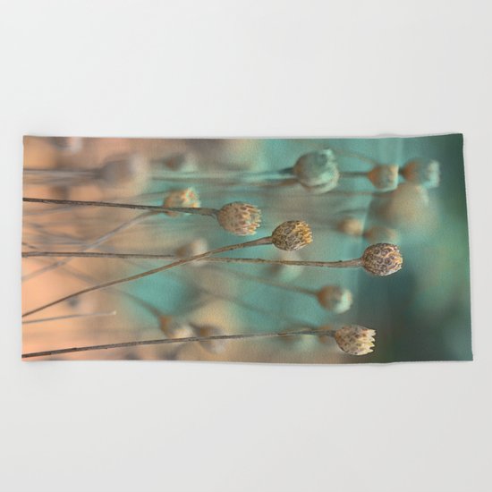 Wild flowers(blue&gold) Beach Towel