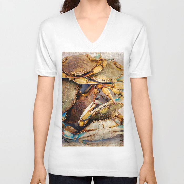 Blue Crabs V Neck T Shirt