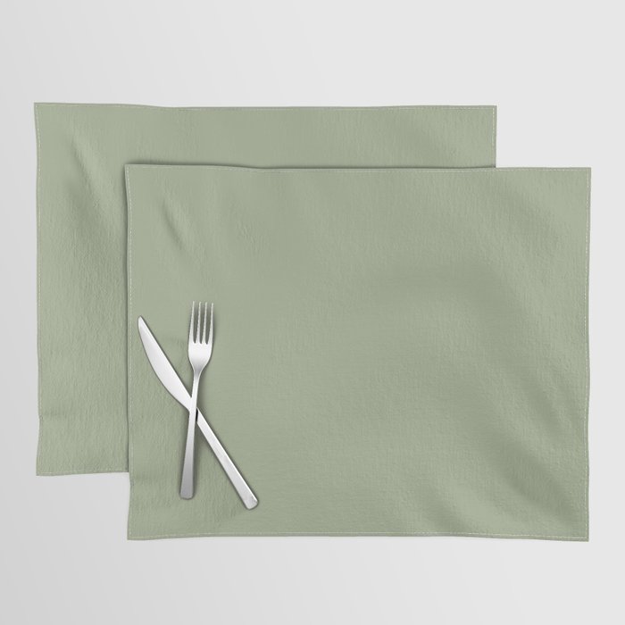 Mid-tone Green Solid Color Pairs Dulux 2022 Popular Colour Bamboo Stem Placemat