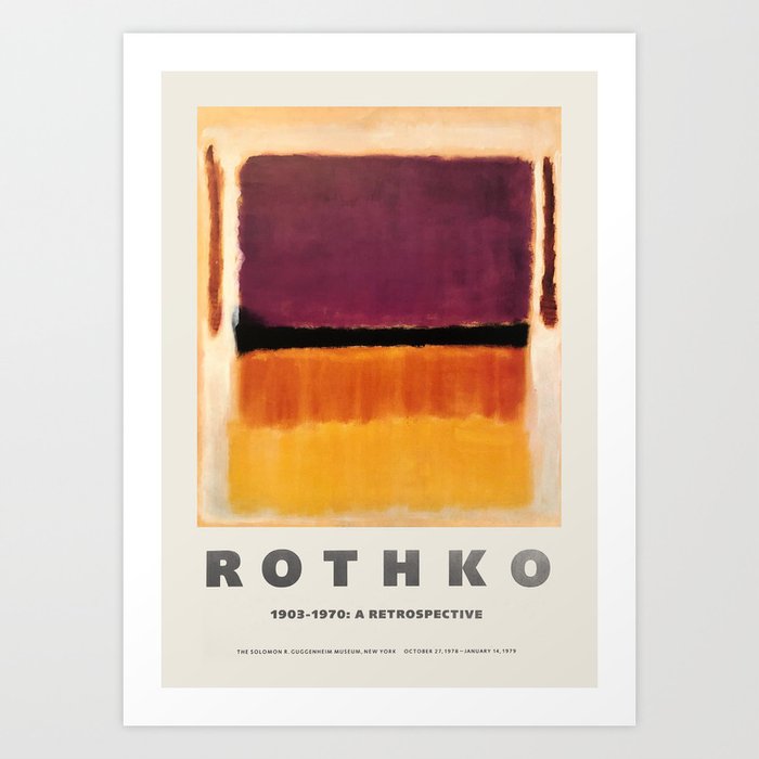 Mark Rothko - Exhibition poster for the Guggenheim Museum, New York, 1970 Art Print by GOST-2020 - X-Small