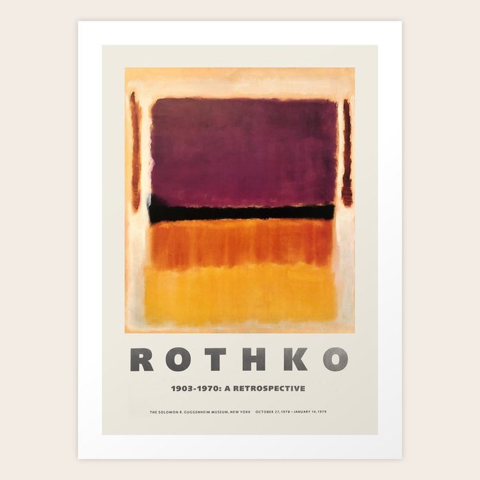 Mark Rothko - Exhibition poster for the Guggenheim Museum, New York, 1970 Art Print by GOST-2020 - X-Small