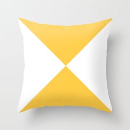 Four Triangles (White & Orange Pattern) Throw Pillow