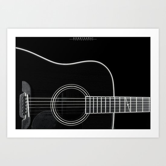Guitar BW Art Print