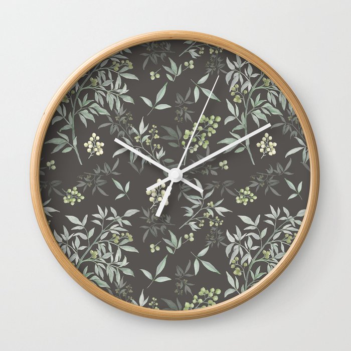 Green Bamboo surface pattern Wall Clock