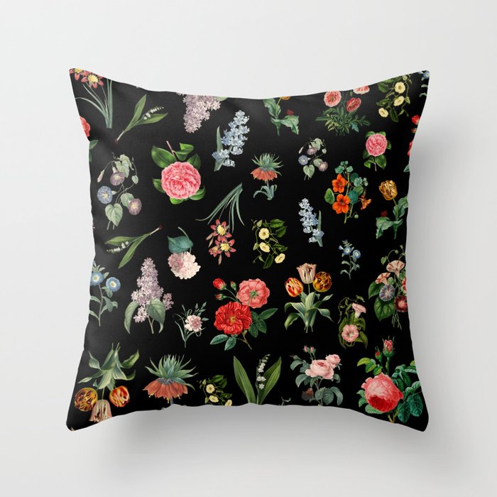 Chintz Noir Throw Pillow by TheGrinningSkull Society6