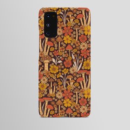Retro 1970s Brown & Orange Mushrooms & Flowers Android Case