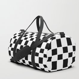 Tipsy checker in black and white Duffle Bag
