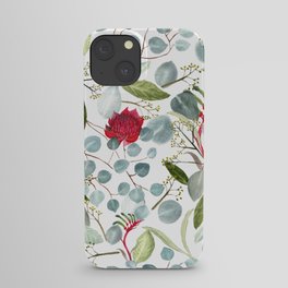 Eucalyptus Kangaroo paw watercolor floral design iPhone Case