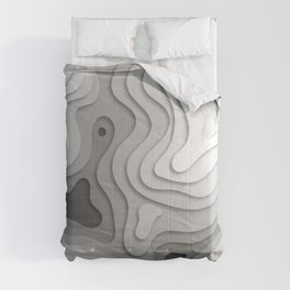White Topographic Map Comforter