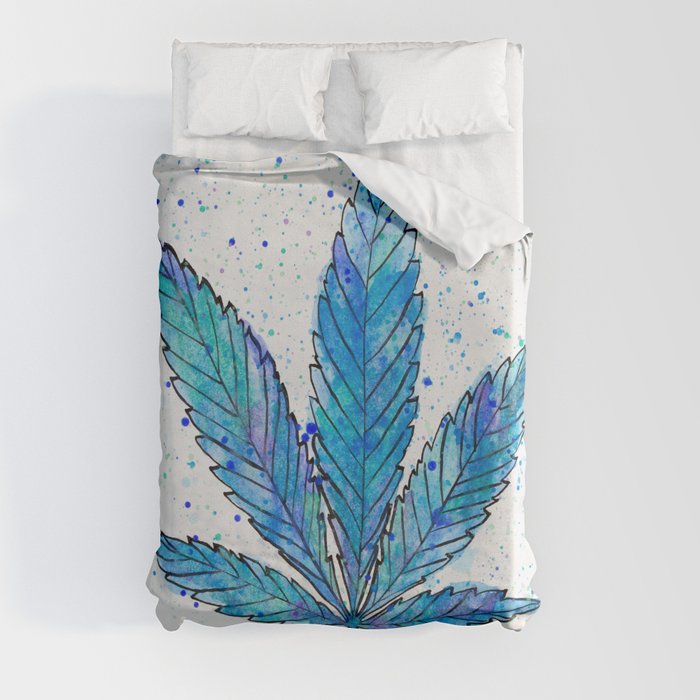 Canna Be Blue Duvet Cover