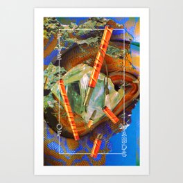 The Anthropologist Tarot: Five of Wands Art Print | Eclectic, Wicca, Pagan, Curated, Magic, Tarot, Occult, Nature, Blue, Modern 