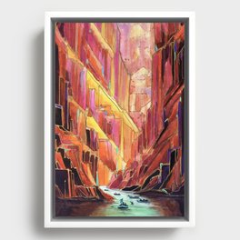 Grand Canyon Rig to Flip Abstract Canyon Framed Canvas