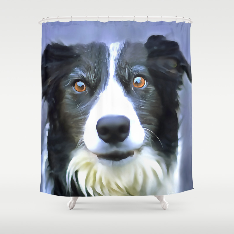 Border Collie Painting Shower Curtain By Cmphotography Society6
