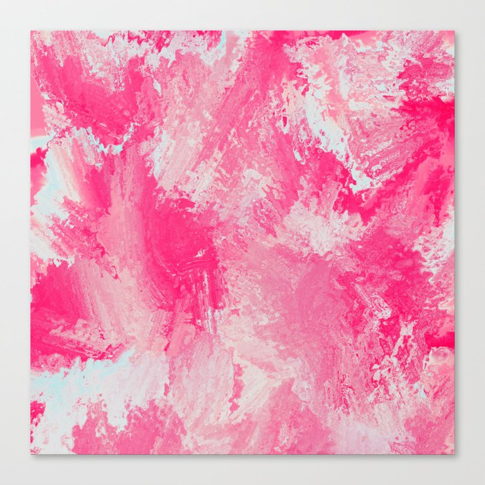 Pink Watercolor Sponge Painting Canvas Print By Dec02 Society6