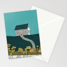 Mid Century  modern house  Stationery Cards