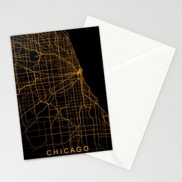 chicago gold maps  Stationery Cards