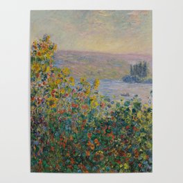 Flower Beds at Vetheuil by Claude Monet Poster