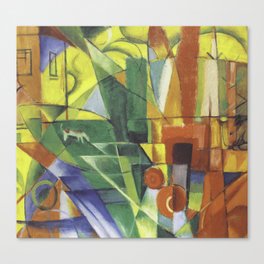 Franz Marc Landscape with House Dog and Cattle Canvas Print