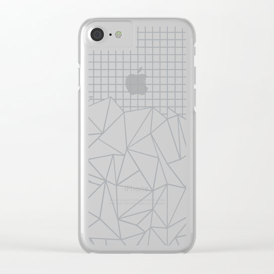 Abstract Outline Grid Grey Clear iPhone Case