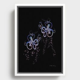 Swimming together - Octopus  Framed Canvas