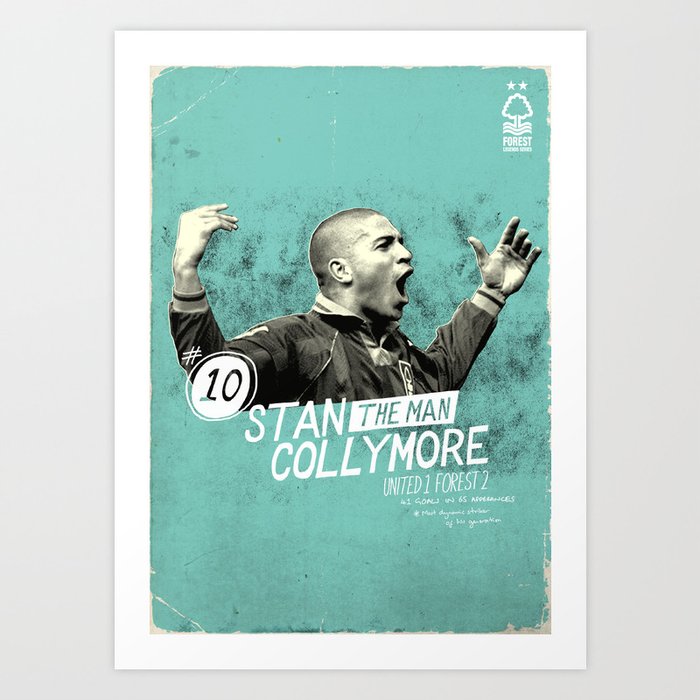 Nottingham Forest Legends Series: Stan Collymore Graphic Poster Art Print