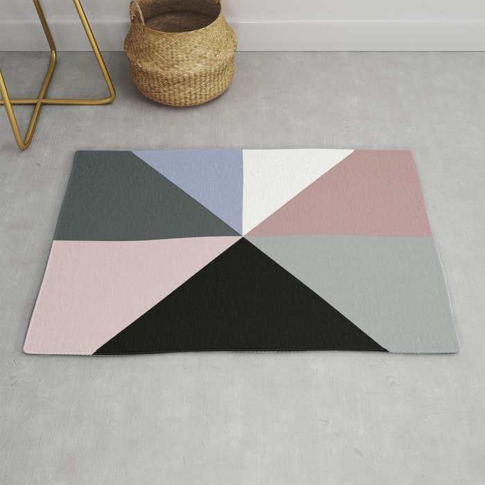 Geometrical Pastel Color Modern, Color Block Rug