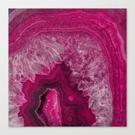 Pink purple agate mineral gem stone - Beautiful backdrop Canvas Print