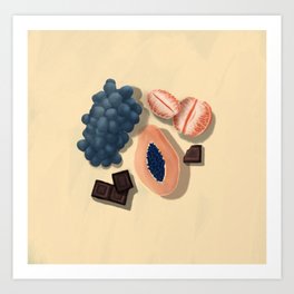 Fruit & Chocolate in Lemon Art Print
