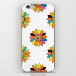Beautiful flower folk styled doodle pattern iPhone Skin