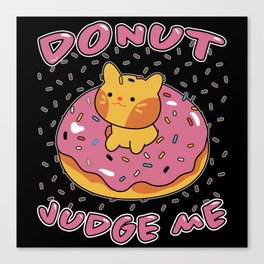 Donut Judge Cats Doughnut Candy Cat Gift Canvas Print