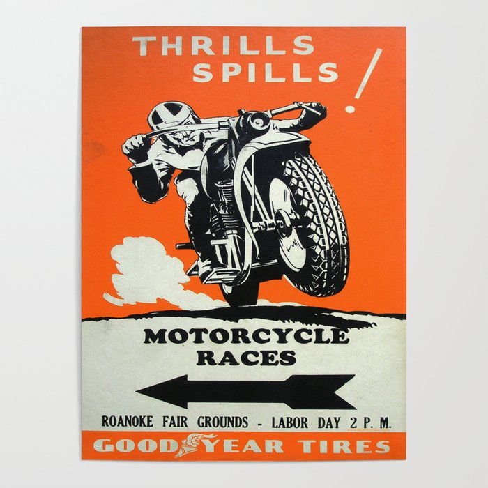Vintage poster - Motorcycle Races Poster by Vintage Images