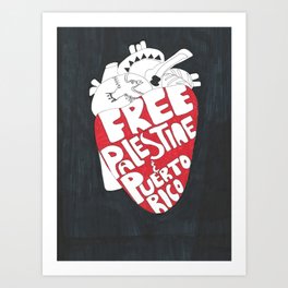 Free Palestine Free Puerto Rico Art Print