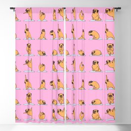 Pug Yoga // Pink Blackout Curtain