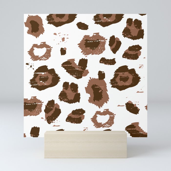 Leopard Pattern Brown Mini Art Print