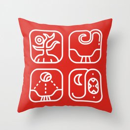 Mayan Glyphs ~ Nature Throw Pillow