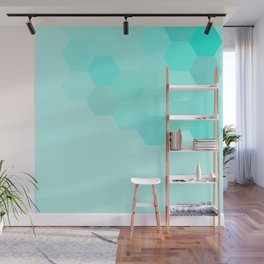 Teal tiles Wall Mural