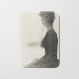 Seated Woman with a Parasol (study for La Grande Jatte) (ca. 1884–1885) by Georges Seurat Bath Mat | French, Georgesseurat, Dots, Seurat, Vintage, Pointillism, Old, Fineart, Drawing, Dotism 