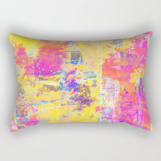 Always Look On The Bright Side - Abstract, textured painting Rectangular Pillow