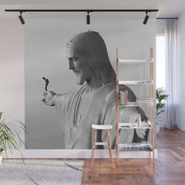 Christ the Redeemer, Rio de Janeiro, Brazil death defying dare devil black and white photography Wall Mural