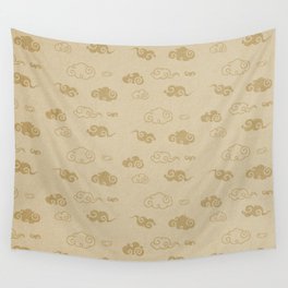 Neutral Asian Style Cloud Pattern Wall Tapestry