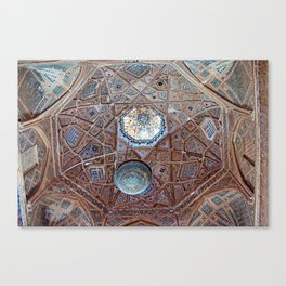 Ornamental Mosaic Dome Ceiling Persian Art, Shiraz Iran Canvas Print