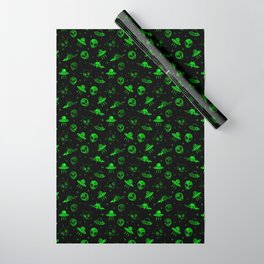 Aliens and UFOs Pattern Wrapping Paper
