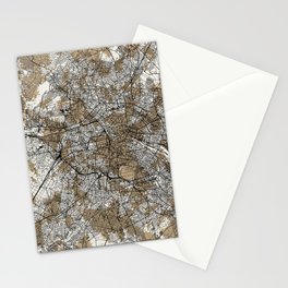 Authentic Berlin Map - Artistic Cartography Stationery Card