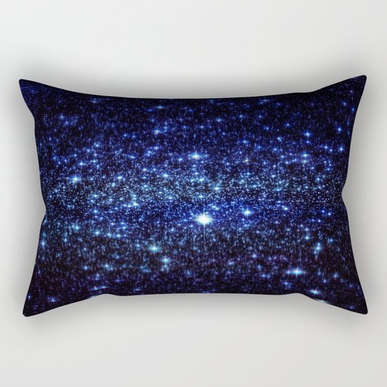 Dark Blue Stars Rectangular Pillow