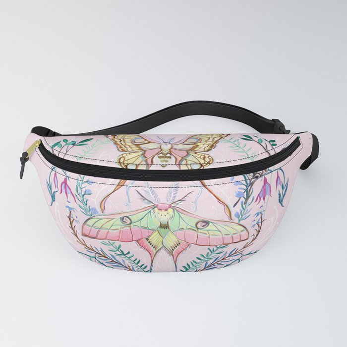 Chinese Moon Moth and Butterflies Fanny Pack