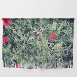 Poppy field nature photography pattern Wall Hanging