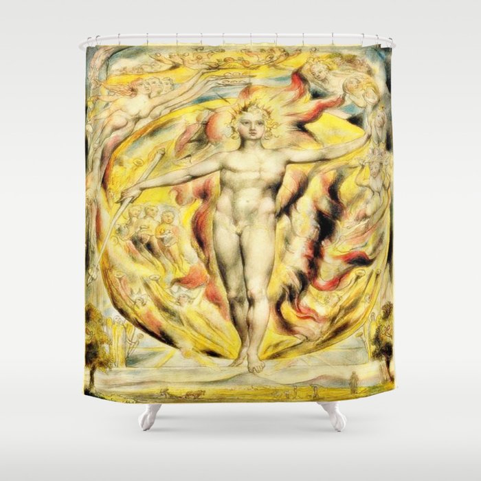 The Sun at His Eastern Gate - Blake, William Shower Curtain
